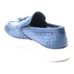 Leather Basket Weave Tassel Loafer Sneaker // Blue (Euro: 41)