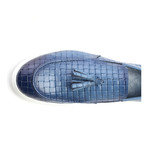 Leather Basket Weave Tassel Loafer Sneaker // Blue (Euro: 42)