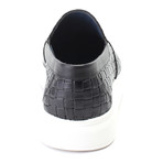 Leather Basket Weave Tassel Loafer Sneaker // Black (Euro: 44)