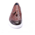 Leather Basket Weave Tassel Loafer Sneaker // Tobacco (Euro: 45)