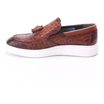 Leather Basket Weave Tassel Loafer Sneaker // Tobacco (Euro: 43)