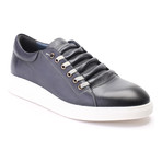 Leather Lace-Up Sneaker // Dark Blue (Euro: 44)