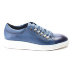 Leather Lace-Up Sneaker // Blue (Euro: 44)