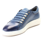 Leather Lace-Up Sneaker // Blue (Euro: 41)