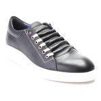 Leather Lace-Up Sneaker // Black (Euro: 45)