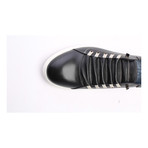 Leather Lace-Up Sneaker // Black (Euro: 45)