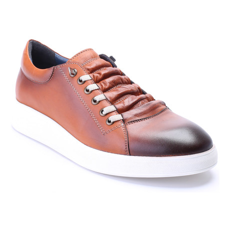 Leather Lace-Up Sneaker // Tobacco (Euro: 40)