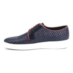 Leather Basket Weave Lace-Up Derby Sneaker // Dark Blue (Euro: 41)