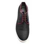 Leather Basket Weave Lace-Up Derby Sneaker // Black (Euro: 45)