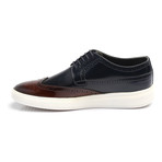 Patent Lace-Up Wingtip Derby Sneaker // Dark Blue + Brown (Euro: 45)