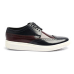 Patent Lace-Up Wingtip Derby Sneaker // Dark Blue + Bordeaux (Euro: 45)