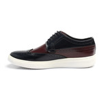 Patent Lace-Up Wingtip Derby Sneaker // Dark Blue + Bordeaux (Euro: 41)