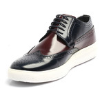 Patent Lace-Up Wingtip Derby Sneaker // Dark Blue + Bordeaux (Euro: 40)