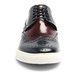 Patent Lace-Up Wingtip Derby Sneaker // Dark Blue + Bordeaux (Euro: 43)