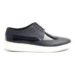 Mixed Texture Lace-Up Wingtip Derby Sneaker // Dark Blue (Euro: 43)