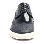 Mixed Texture Lace-Up Wingtip Derby Sneaker // Dark Blue (Euro: 41)