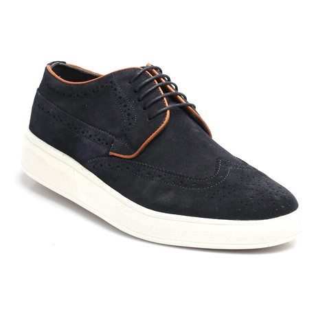 Suede Lace-Up Wingtip Derby Sneaker // Dark Blue (Euro: 40)