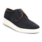 Suede Lace-Up Wingtip Derby Sneaker // Dark Blue (Euro: 45)