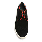 Suede Lace-Up Wingtip Derby Sneaker // Black (Euro: 45)