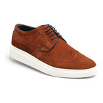 Suede Lace-Up Wingtip Derby Sneaker // Tobacco (Euro: 45)