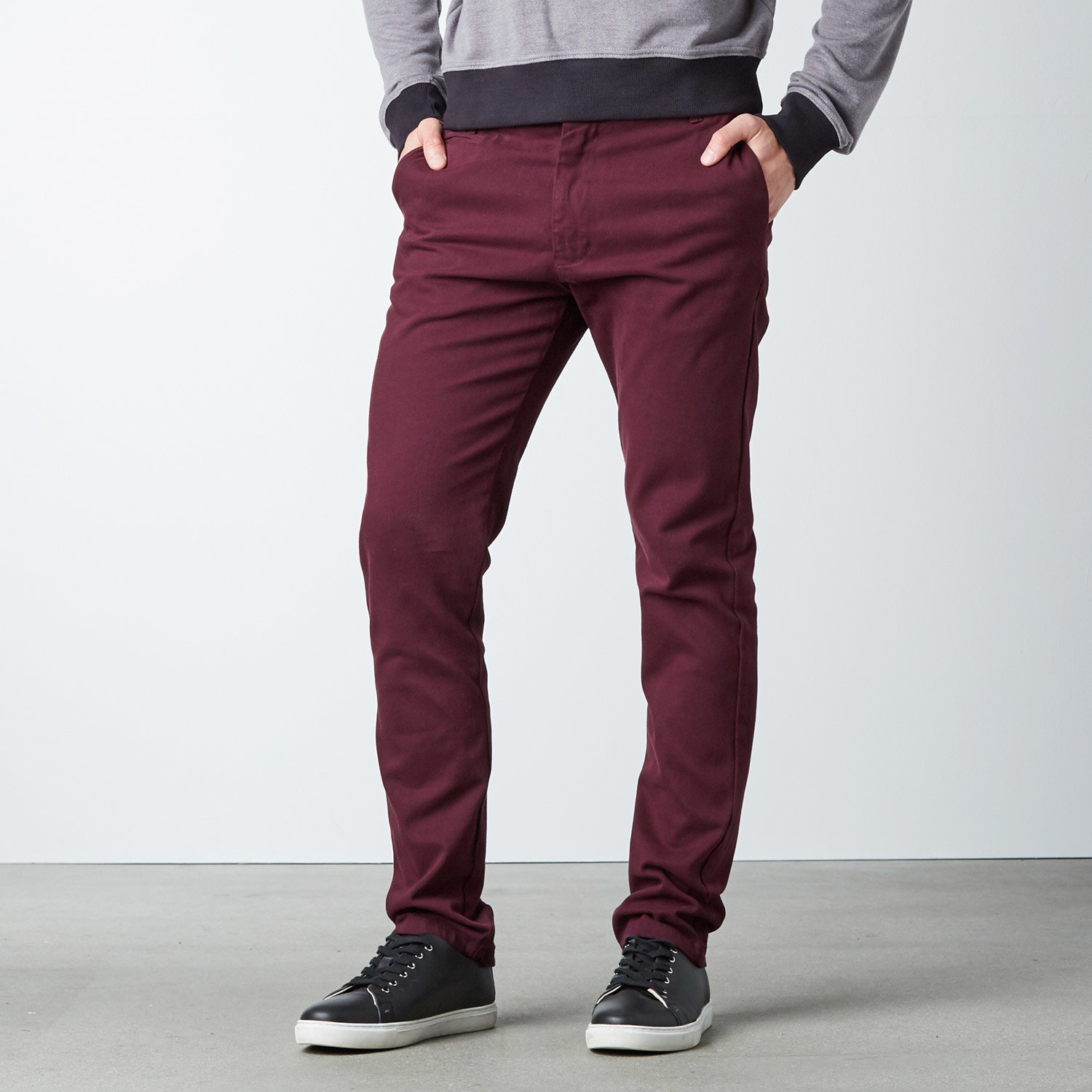 Burgundy slim fit chinos Clearance