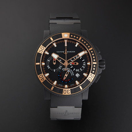 Ulysse Nardin Maxi Marine Black Sea Chronograph Automatic // 353-90-3C // Unworn