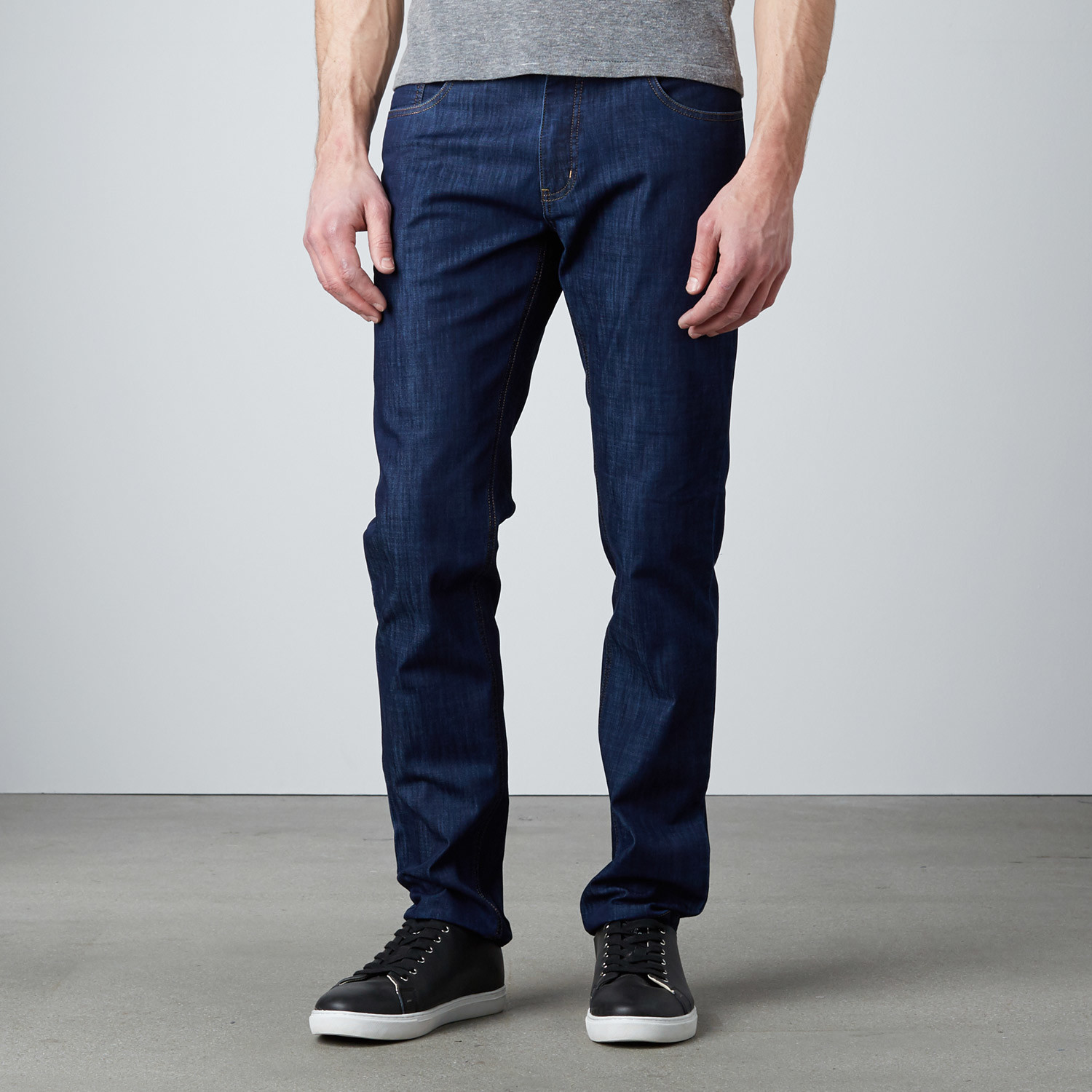 Alpha 5-Pocket Straight-Slim Jeans // Indigo (32WX32L) - Enzo Jeans ...
