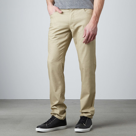 Alpha 5-Pocket Textured Straight-Slim Pants  // Khaki (32WX32L)