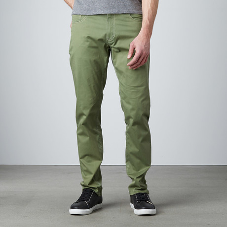 Alpha 5-Pocket Straight-Slim Pants  // Olive (32WX32L)