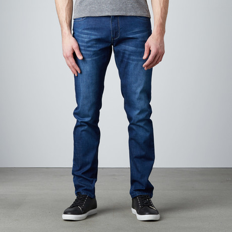 Pablo 5-Pocket Straight-Slim Faded Jeans // Blue (32WX32L)