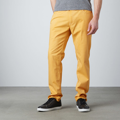 Sam 5-Pocket Straight-Slim Pants // Mustard (32WX32L)