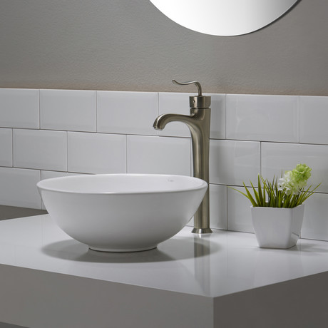 Coda Single Lever Vessel Bathroom Faucet (Brushed Nickel)