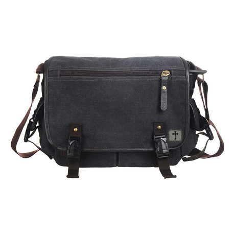 Canvas Messenger Bag (Black)