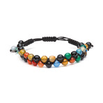 Double Striped Multi Color Agate Bracelet