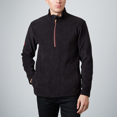 The Match Play Long Sleeve 3/4 Zip Pullover // Black (XS)