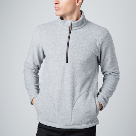 The Match Play Long Sleeve 3/4 Zip Pullover // Granite (XS)