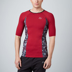 3/4 Sleeve Compression Tee // Red (2XL)