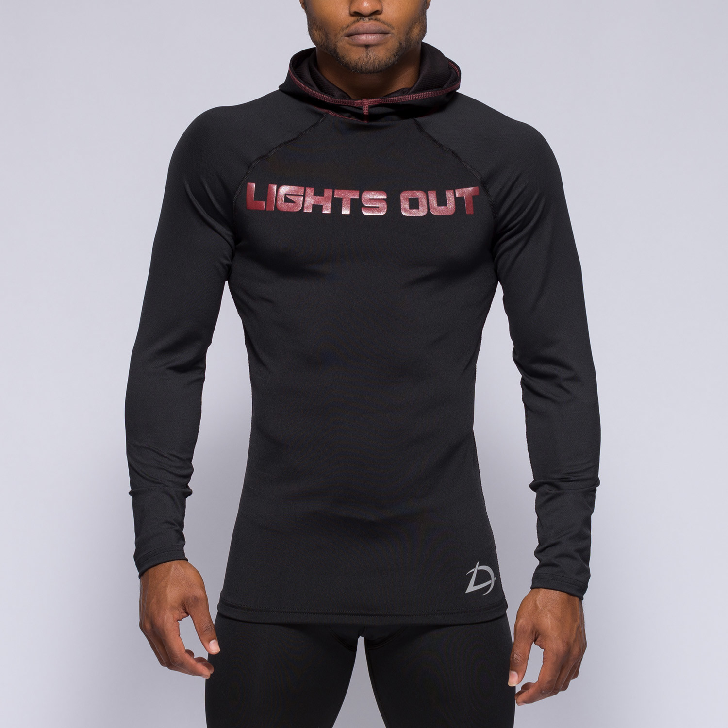 Long-Sleeve Compression Hoodie // Black (S) - Lights Out - Touch