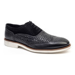 Woven Wing-Tip Oxford // Black (Euro: 44)