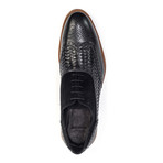 Woven Wing-Tip Oxford // Black (Euro: 44)