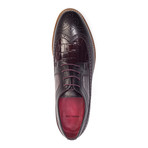 Casual Croc Wing-Tip Derby // Burgundy (Euro: 43)