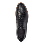 Casual Croc Wing-Tip Derby // Black (Euro: 40)