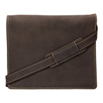 Harvard Distressed Leather Messenger (Brown)