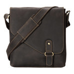 Hunter Distressed Leather Messenger // Brown