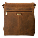 Hunter Distressed Leather Messenger // Tan