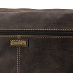 Distressed Leather Messenger Bag // Brown