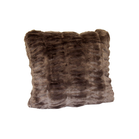Couture Faux Fur Pillow // Taupe Mink (18"L x 18"W)