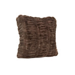 Couture Faux Fur Pillow // Taupe Mink (18"L x 18"W)