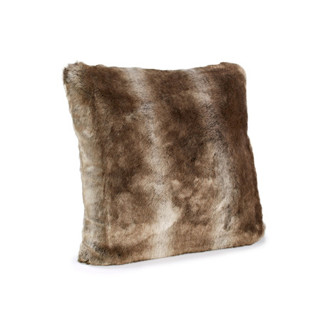 Couture Faux Fur Pillow // Timber Wolf (18"L x 18"W)