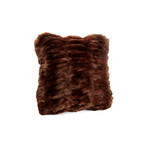 Couture Faux Fur Pillow // Mahogany Mink (18"L x 18"W)